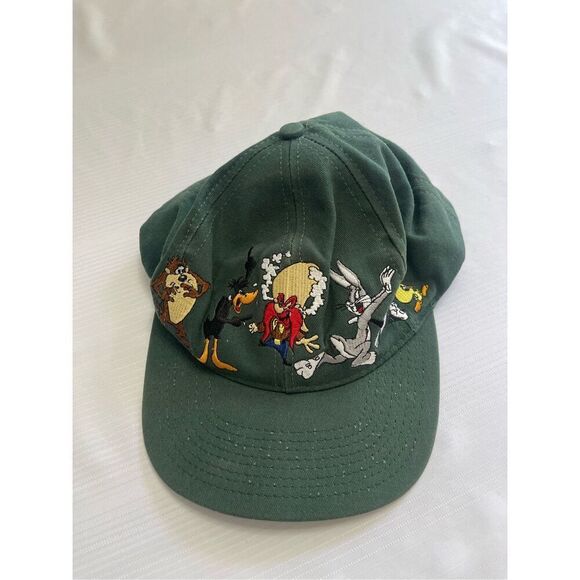 Warner Bros Looney Tunes VTG Green SnapBack Hat - Picture 1 of 6